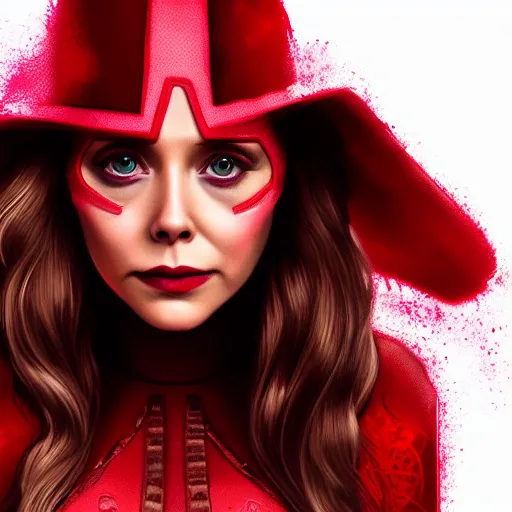 prompthunt: elizabeth olsen as the scarlet witch afloat in the air with red  eyes, red magic surrounds her, trending on artstation, 8 k quality,  cgsociety contest winner, artstation hd, artstation hq, luminous