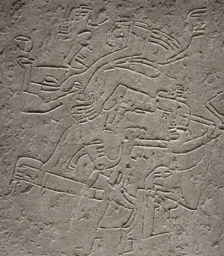 Image similar to ancient hieroglyph engraved into limestone