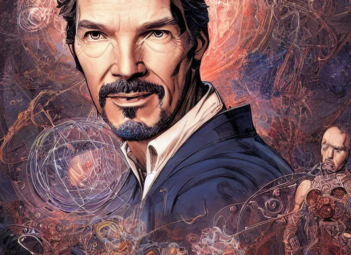 Prompt: a highly detailed 2 0 7 7 portrait of stephen strange, james gurney, james jean