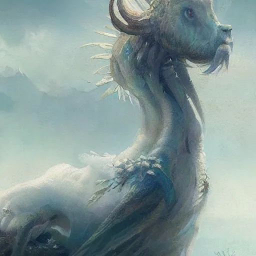 Image similar to a beautiful new creature from folklore, clear detailed view. ethereal fantasy art by greg rutkowski