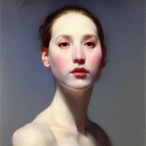 Image similar to yanjun cheng portrait of a beautiful android by norman rockwell, bouguereau