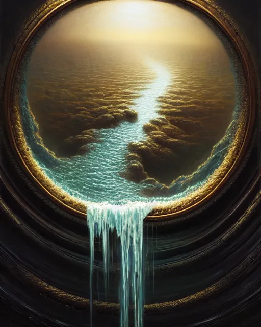 Prompt: a hyper - detailed 3 d render like an oil painting of mind's eye viewing the stream of thought, surrealism!!! surreal concept art, lifelike, photorealistic, digital painting, smooth, sharp focus, artstation hd, by greg rutkowski, bruce pennington, valentina remenar, asher duran,