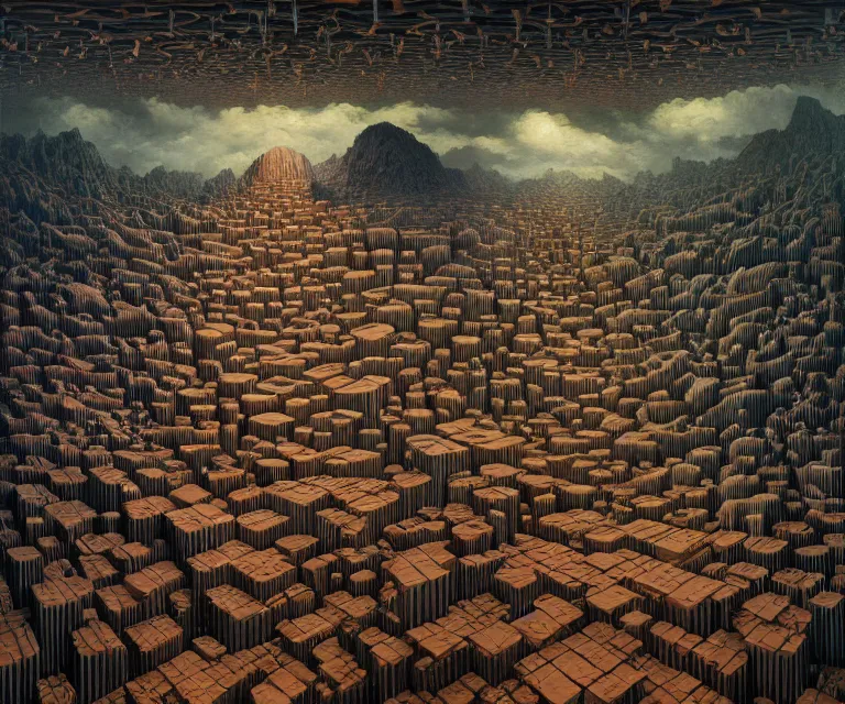 Image similar to hyper detailed 3d render like a Oil painting - is the world melting or am I descending into madness?, by Jacek Yerka, Mariusz Lewandowski, Houdini algorithmic generative render, Abstract brush strokes, Masterpiece, Edward Hopper and James Gilleard, Zdzislaw Beksinski, Mark Ryden, Wolfgang Lettl, hints of Yayoi Kasuma, octane render, 8k