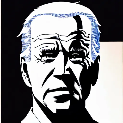 Image similar to Joe Biden looking sinister, by Tsutomu Nihei, highly detailed