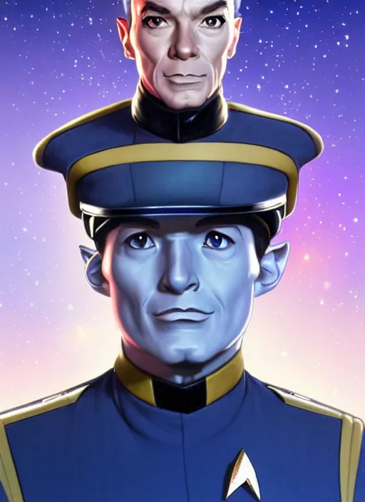 Image similar to cute star trek officer napoleon bonaparte, natural lighting, path traced, highly detailed, high quality, digital painting, by don bluth and ross tran and studio ghibli and alphonse mucha, artgerm