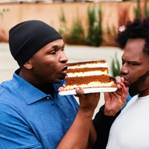 angry black guy wearing ski mask throws slice of cake | Stable ...