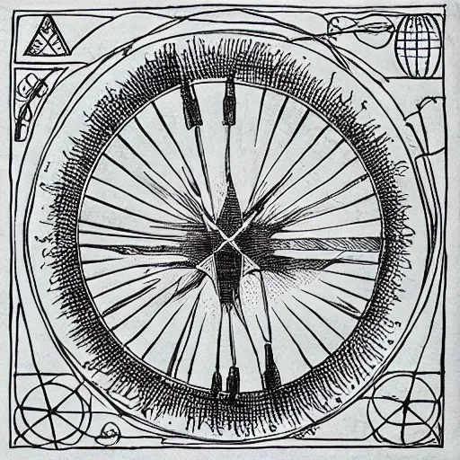 Prompt: alchemical diagram, ink on vellum