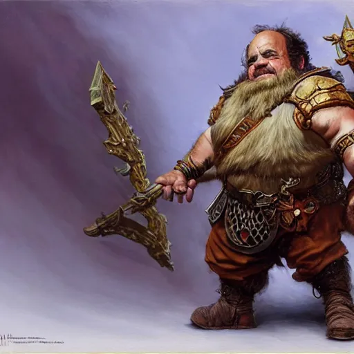 a full body heroic pose of danny devito as a d & d | Stable Diffusion