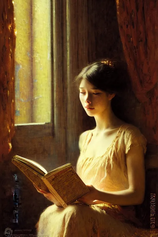 Image similar to a portrait of a girl reading a book, highly detailed, by gaston bussiere, bayard wu, greg rutkowski, odd nerdrum, maxim verehin, realism, dan dos santos, masterpiece, sharp focus, cinematic lightning