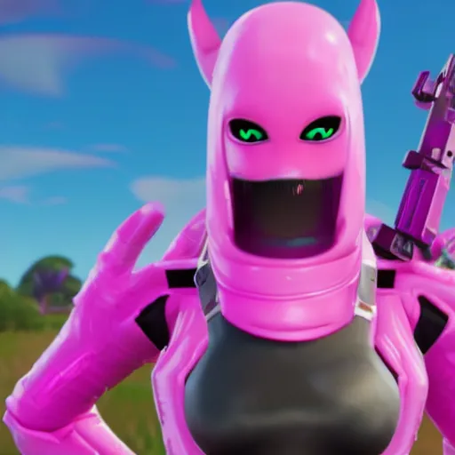 Image similar to pink alien, fortnite character c 9. 0