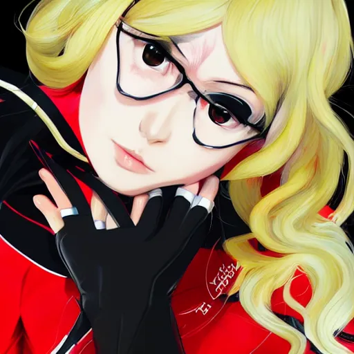 Image similar to Ann Takamaki from Persona 5, anime, elegant, 2d, ultra highly detailed, digital painting, smooth, sharp focus, artstation, portrait art by Ilya Kuvshinov