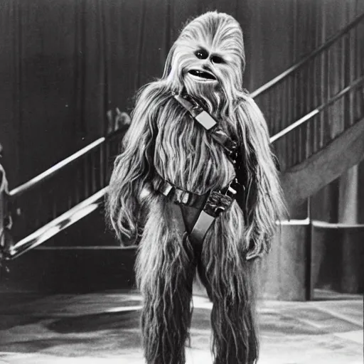 Prompt: chewbacca starring as rick in movie cassablanca ( 1 9 4 2 )