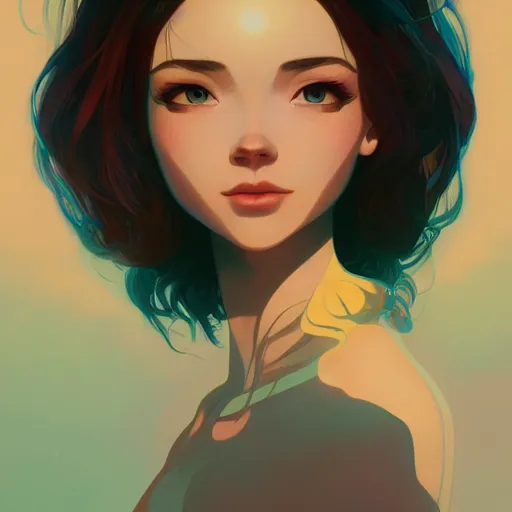 Prompt: gazing into the gorgeous face of infinity, boundless possibilities, ambient lighting, 4 k, lois van baarle, ilya kuvshinov, rossdraws, alphonse mucha, jung gi kim, artstation