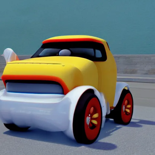Prompt: a car designed by homer simpson. octane renderer. 8k. unreal engine