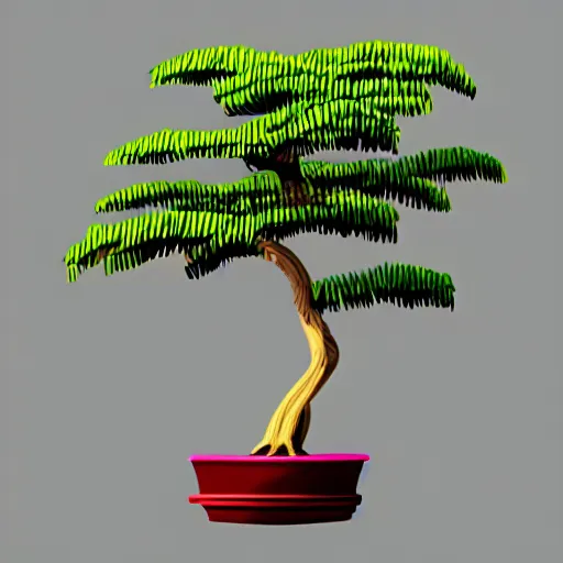 Prompt: bonsai palm!! tree but minimalistic concept art by frank stella gilleard james whalen tom, colorful, soft light, trending on artstation, minimalism