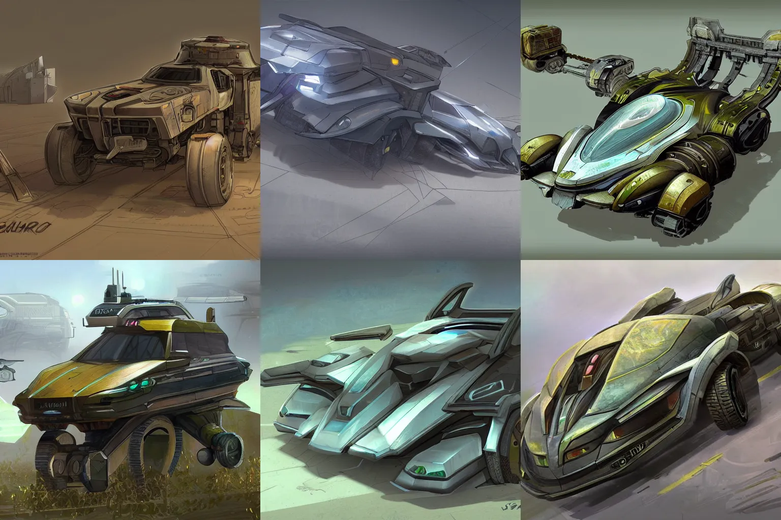 Prompt: a concept art of a vehicle, solarpunk, artstation