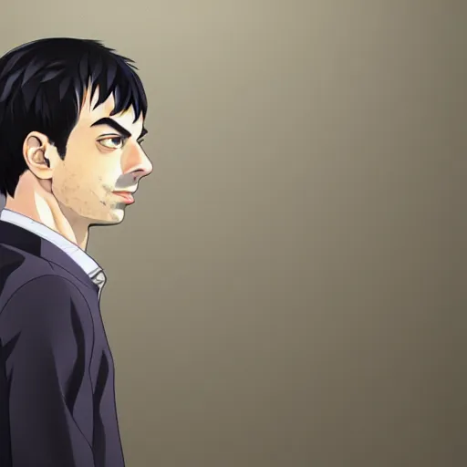 Image similar to Nathan For You, Nathan Fielder, in an anime, drawn by wlop