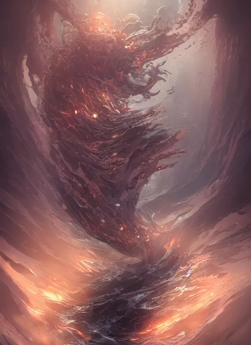 Image similar to high intricate fluid water demons, maria panfilova, andrea savchenko, mike kime, ludovic plouffe, qi sheng luo, oliver cook, makoto shinkai, trending on artstation