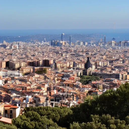 Image similar to skyline of barcelona from vallvidrera