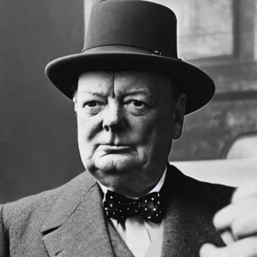 Prompt: Winston Churchill playing Daniel Plainview in There Will Be Blood