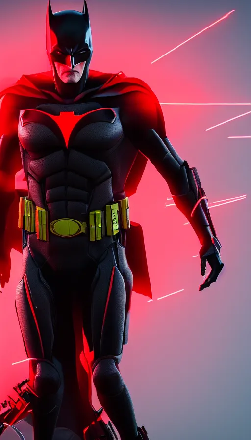 Image similar to :a portrait of KEANU REEVES as Batman Beyond+UNREAL ENGINE 5+4K UHD IMAGE+Stunning LIGHTING+Stunning SHADERS+SUBSTANCE PAINTER