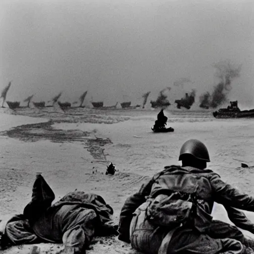 Image similar to the d - day, by robert capa,