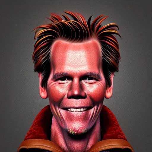 Image similar to ultra detailed kevin bacon shaped exactly like bacon in a hamburger rendered by octane digital painting inspired by arcimboldo