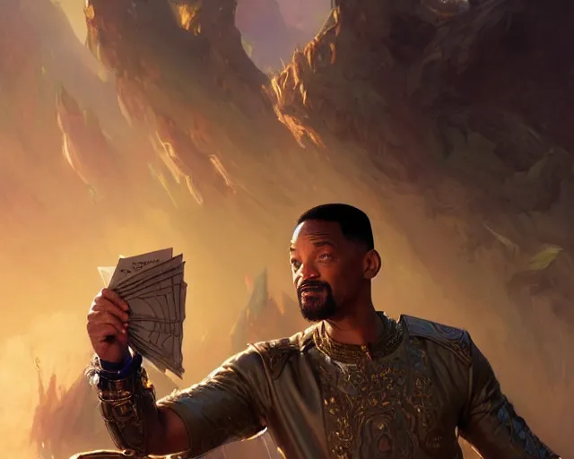 Prompt: will smith getting slapped by chris rock, deep focus, d & d, fantasy, intricate, elegant, highly detailed, digital painting, artstation, concept art, matte, sharp focus, illustration, hearthstone, art by artgerm and greg rutkowski and alphonse mucha