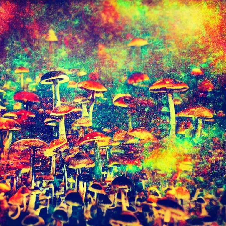 Image similar to double exposure of dally life, symbols of live, explosion, cyber mushroom city, love is the most relevant theme, love is infinity, love is begin of all, 8 k resolution, artistic mode, artistic, trending on instagram, long exposure, love art, serious, fantasy and dreams vibes, mushrooms style and macro style, colorful picture