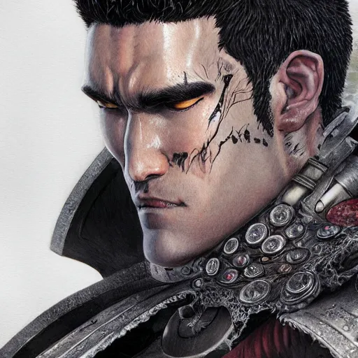 Prompt: portrait of guts from berserk,, extremely detailed, made by wlop and maxwell boas