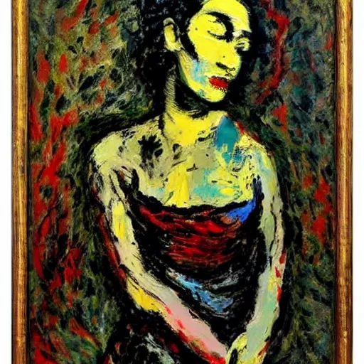 Image similar to photo of young woman by jackson pollock