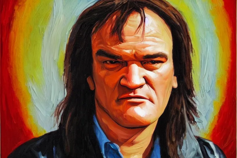 Prompt: Quentin tarantino, oil painting