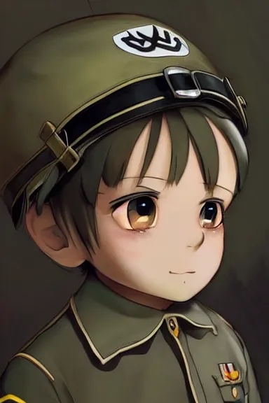 Prompt: beautiful little boy in nazi male uniform. made in abyss art style, sharps focus, cute detailed artwork, anatomically correct, ilya kuvshinov, reflection, perfect composition, wallpaper mobile, digital art, detailed anime soft face, symmetrical face, western comic, illustration, realistic, smooth, lois van baarle, soft details, illumination