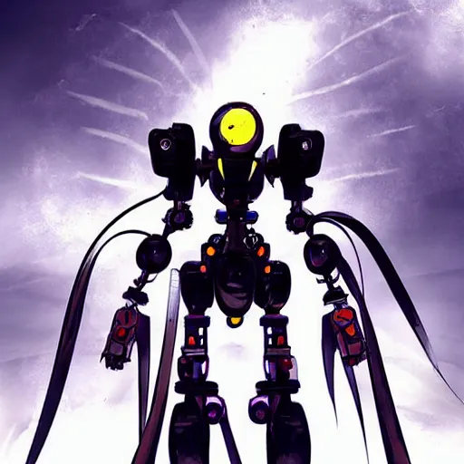 Prompt: a mech robot, anime robotic, abstract concept artwork, dynamic, artwork by blu, photo realistic