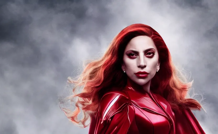 Image similar to lady gaga as the scarlet witch High resolution. Highly detailed. Dramatic. 8k.4k.