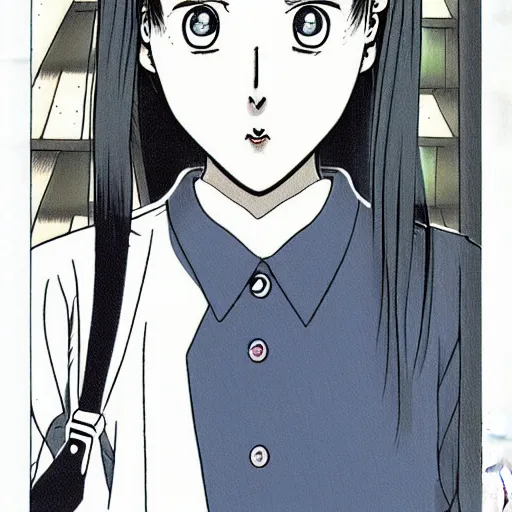 Image similar to young girl by naoki urasawa, detailed, japanese manga, comic, illustration