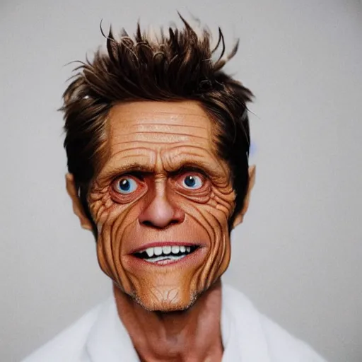 Prompt: photo of willem dafoe as a cake