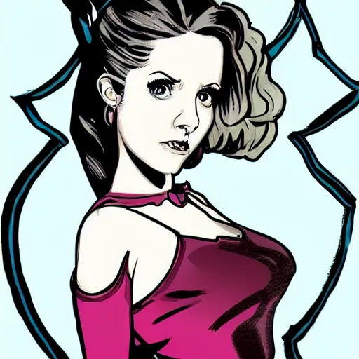 Prompt: a pin up of buffy the vampire slayer. gothic, digital art