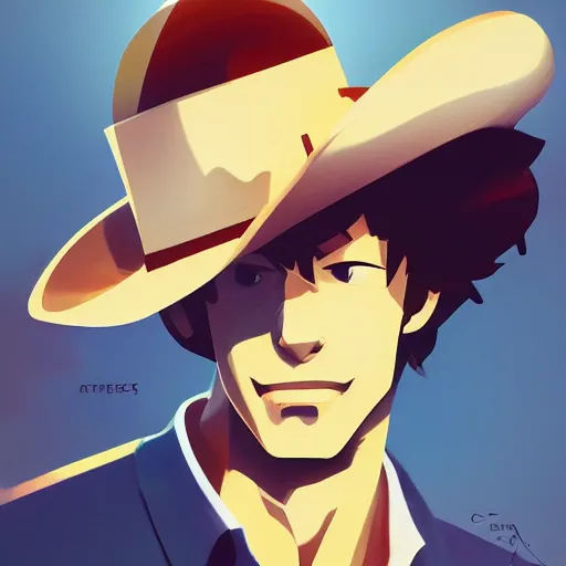 Image similar to face icon stylized minimalist cowboy bebop, loftis, cory behance hd by jesper ejsing, by rhads, makoto shinkai and lois van baarle, ilya kuvshinov, rossdraws global illumination