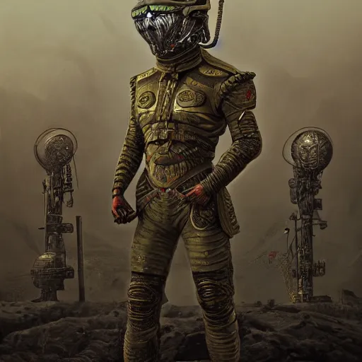 Image similar to sardaukar elite military force of the padishah emperor, highly detailed, photorealistic, 8 k, illustration, retrofuturism, by beksinski and rutkovski, octane render, unreal engine 5, artstation, deviantart