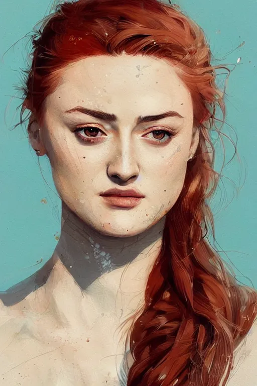 Prompt: an ultra detailed beautiful painting of a cute sansa stark, sports setting, close - up, by conrad roset, greg rutkowski, trending on artstation, 8 k