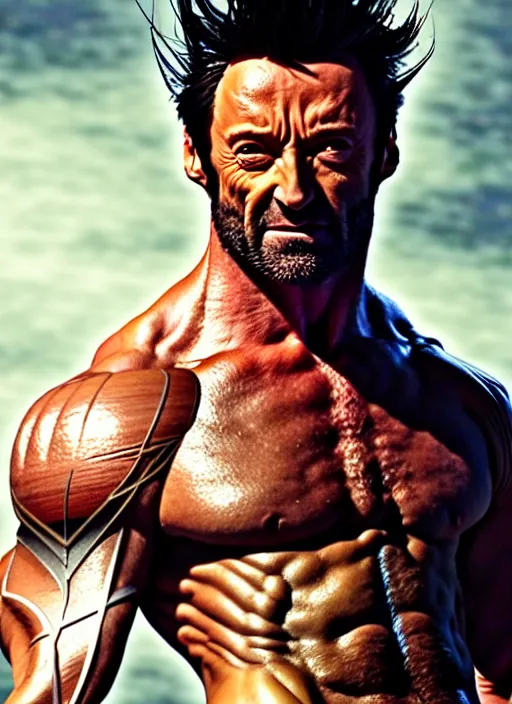 Prompt: portrait of Hugh Jackman as Wolverine, cinematic lighting, BACKLIGHTING, artstation