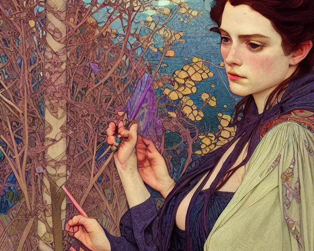 Image similar to photography of hope gangloff, deep focus, d & d, fantasy, intricate, elegant, highly detailed, digital painting, artstation, concept art, matte, sharp focus, illustration, hearthstone, art by artgerm and greg rutkowski and alphonse mucha