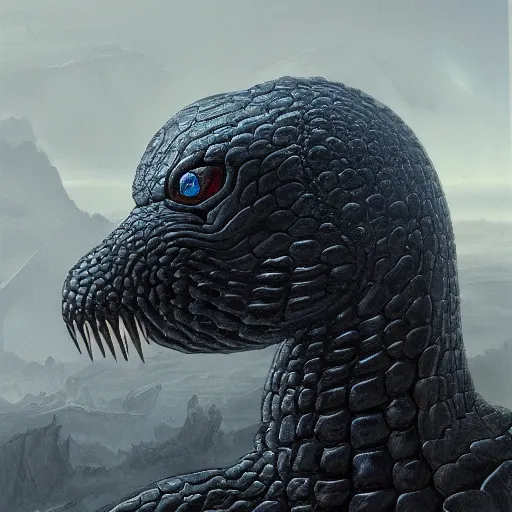 Image similar to black snake, elden ring boss, matte painting, detailed, elden ring, oil on canvas