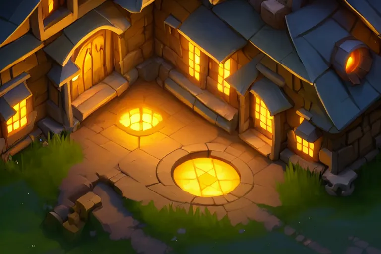 Prompt: [ important ] isometric house from dofus [ / important ], dofus art, deiv calviz, natural light, elegant, intricate, fantasy, atmospheric lighting, by greg rutkowski, hearthstone splash art, hd wallpaper, ultra high details, cinematic composition