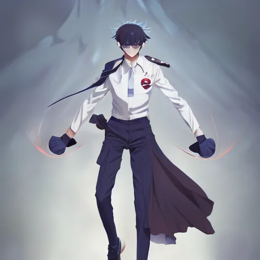 Image similar to anime fully body shot of a school boy dressed in uniform by stanley artgerm lau wlop rossdraws james jean andrei riabovitchev marc _ simonetti and sakimichan tranding on artstation