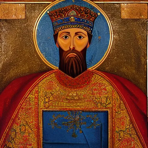 Prompt: amazing portrait of a byzantine emperor, product photo