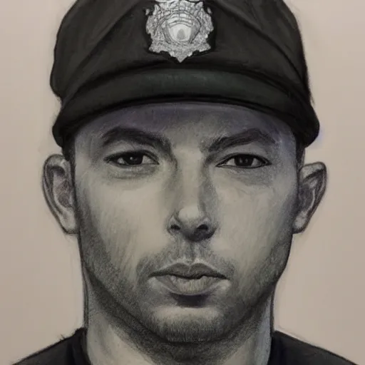 Image similar to andrew tate, police sketch