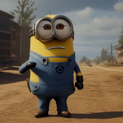 Image similar to Film still of a Minion, from Red Dead Redemption 2 (2018 video game)