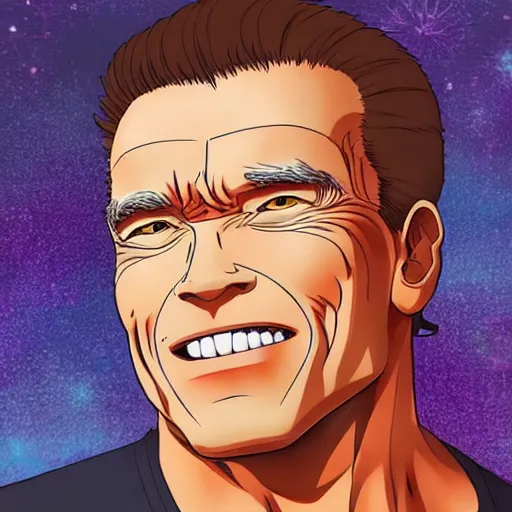 Prompt: arnold schwarzenegger as an anime catgirl, anime, cute